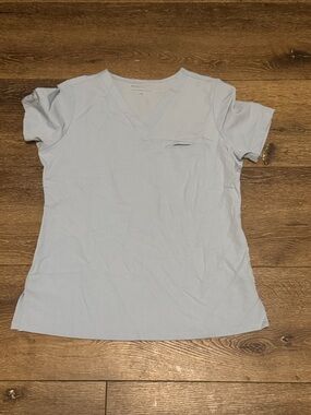 Mandala light blue scrub top XS